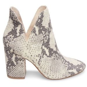 Steve Madden faux snake print booties